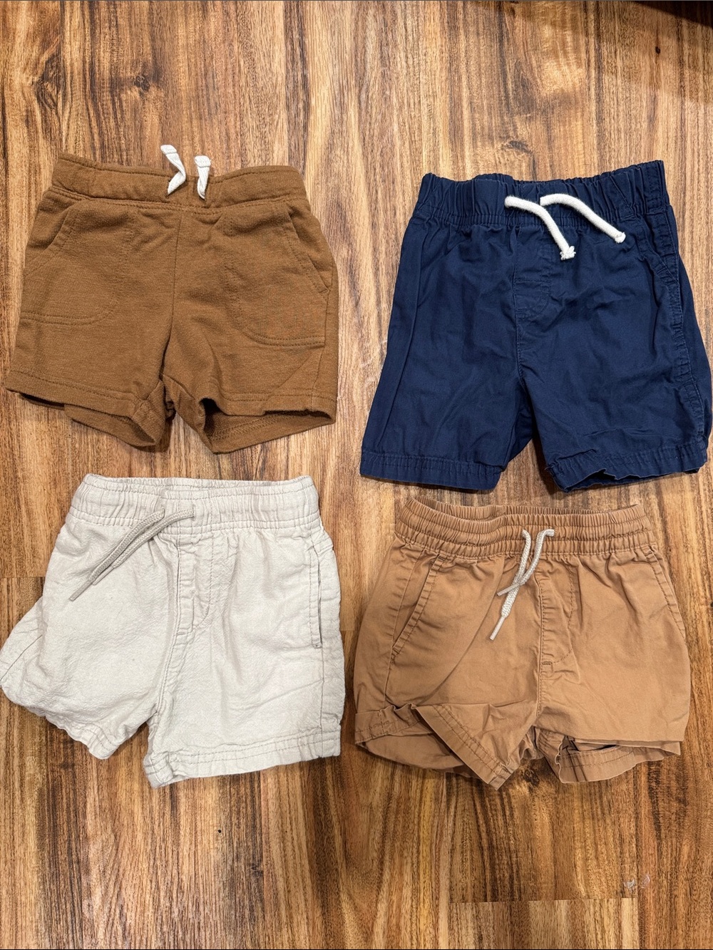 Old Navy Three-Pack Pull-On Shorts — Brown, Navy & Cream